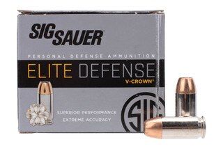 Sig Sauer Elite V-Crown 45 ACP 185 Grain JHP Ammo comes in a box of 20